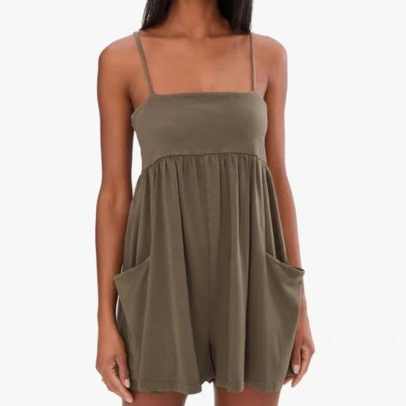 FP Movement by Free People Hot Shot Strappy Romper in Pewter Sz M NWT $70R - Picture 5 of 5